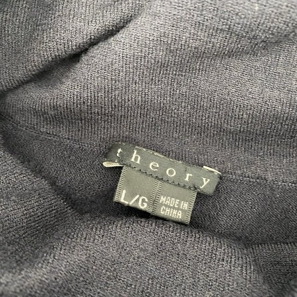 Theory Women's Size Large Turtle Neck Wool Sweater Statement Sleeves - Picture 9 of 12